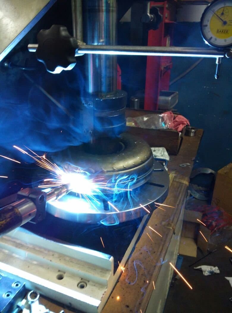 Welding a torque converter